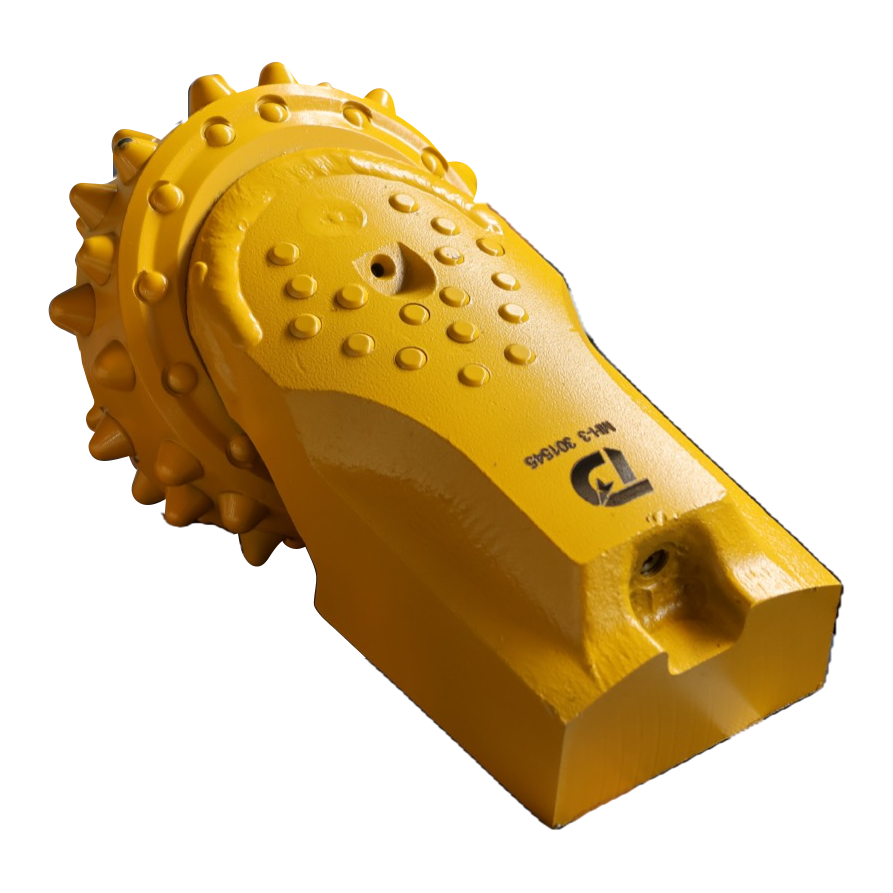 MH-3 roller bit photographed at an angle, with carbide inserts and the DRILLNOVA mark